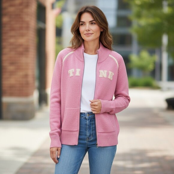 Disney Pink Jacket Sweater Cardigan Tinker Bell Disneyland Small - Picture 1 of 10